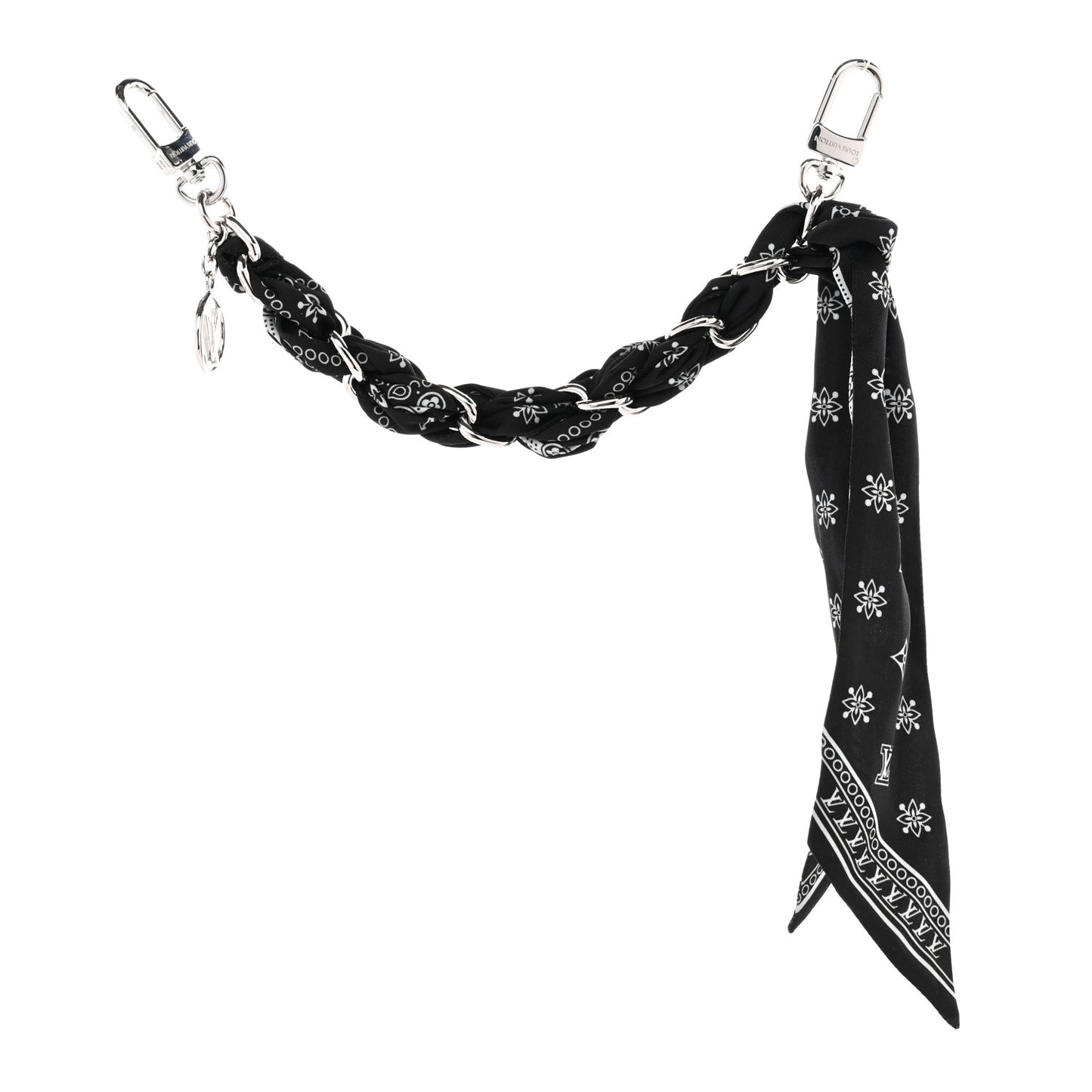 Monogram Bandana Bag Charm Black