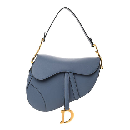 Christian Dior Grained Calfskin Saddle Bag Denim Blue 1 of 11