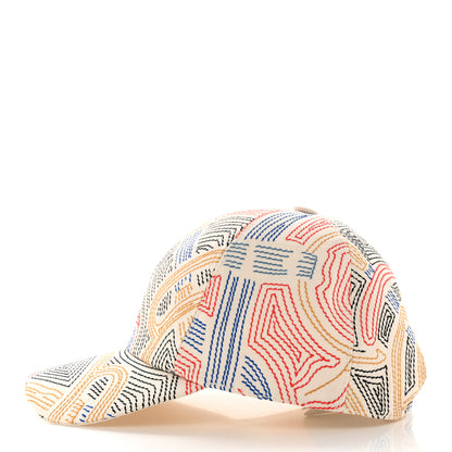 Hermes Cotton Eperon D'Or Embroidered Tess Cap 57 Blanc Casse 5 of 9