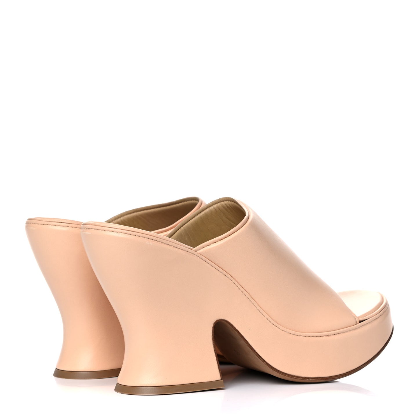 Nappa Slide Platform 115 Wedge Sandals 40 Macaroon