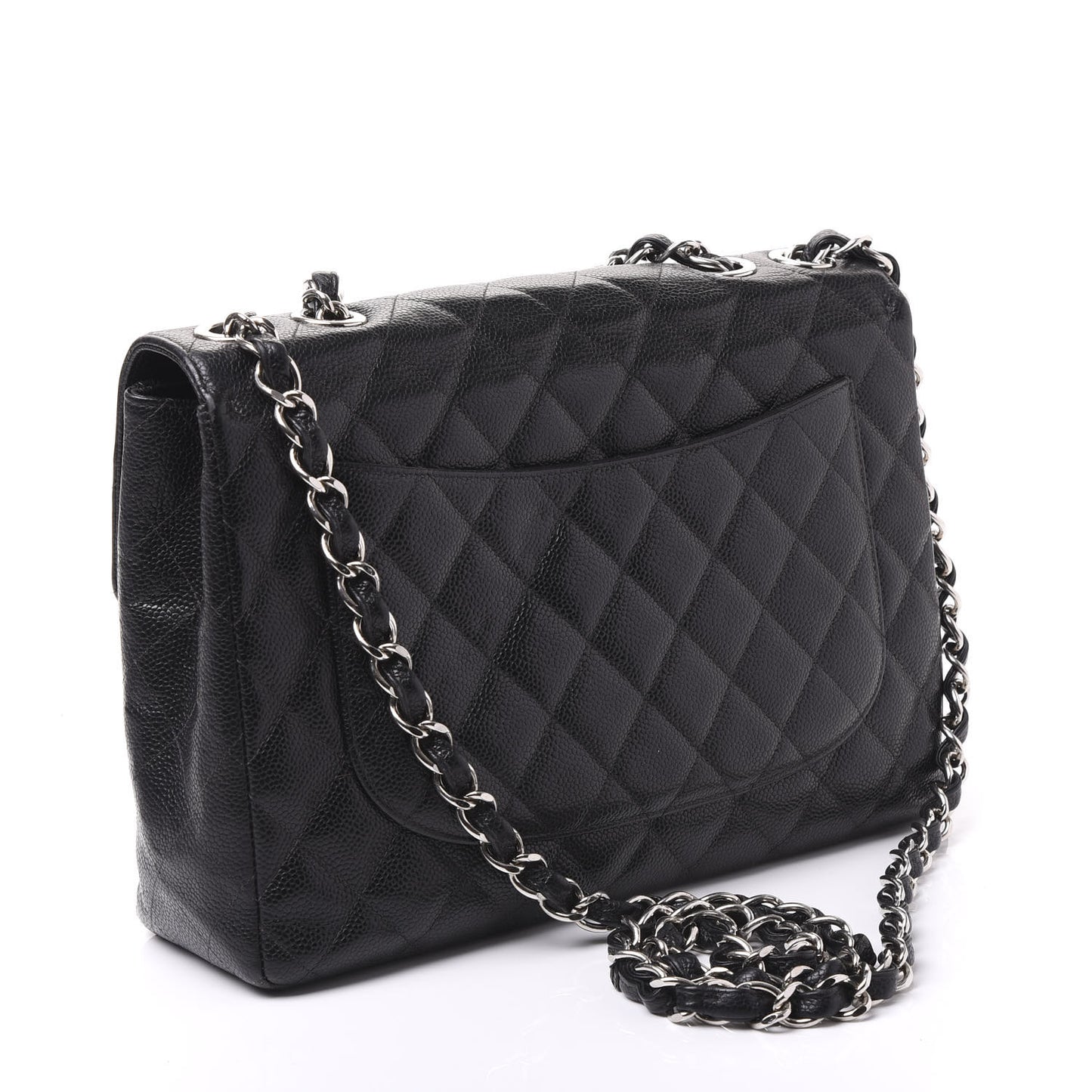 Caviar Quilted Jumbo Single Flap Black