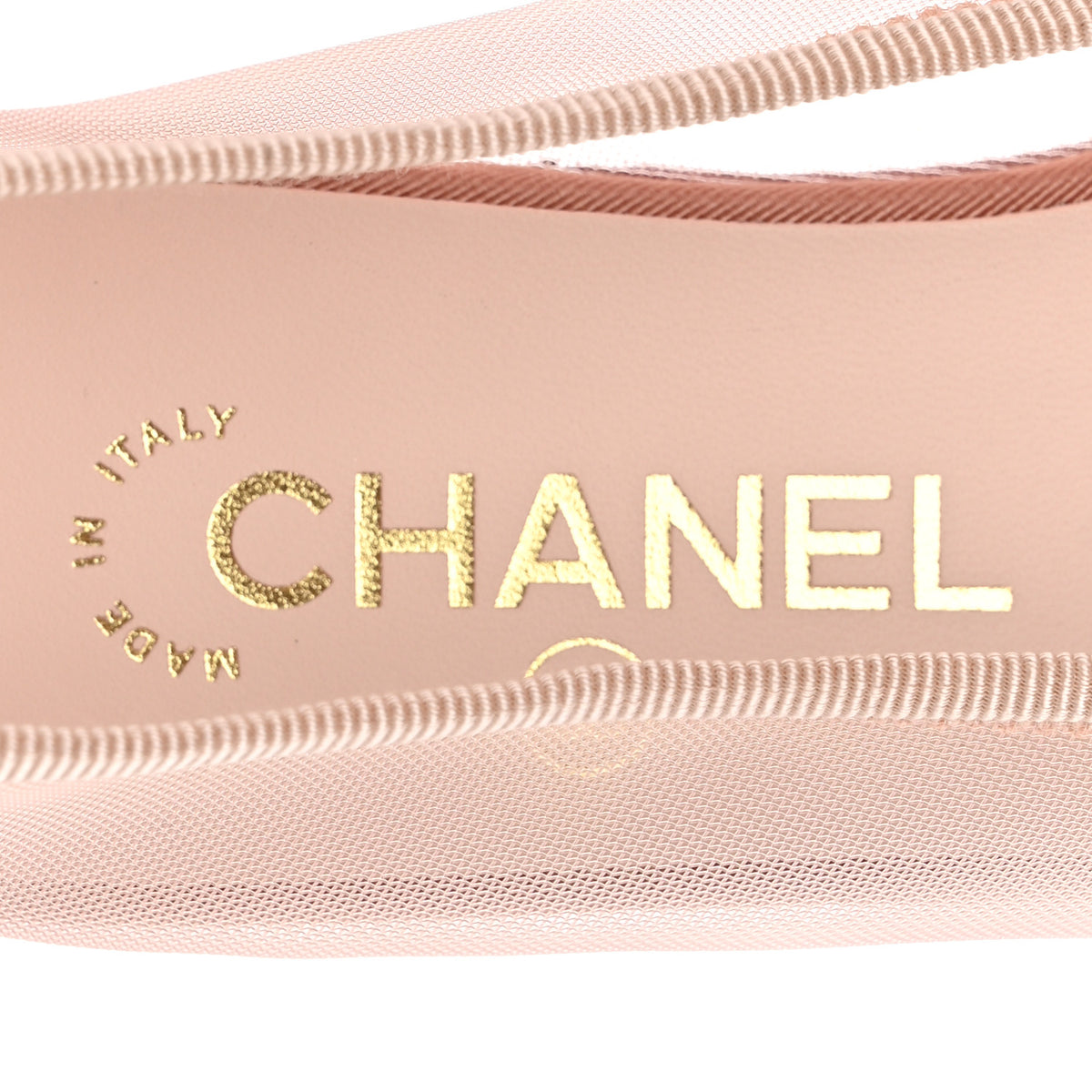Mesh Grosgrain CC Cap Toe Ballerina Flats 37 Light Pink Dark Pink