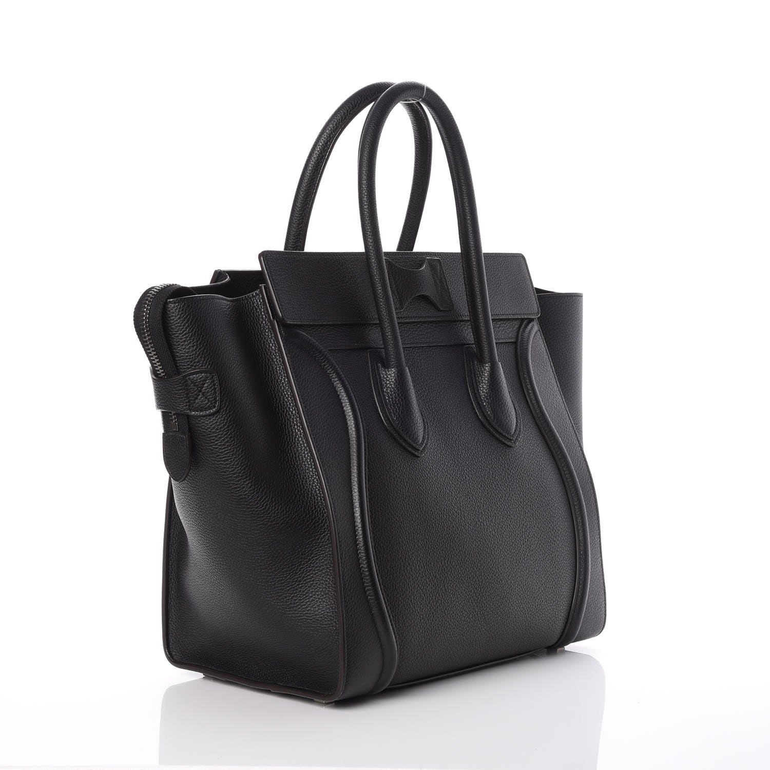Celine Drummed Calfskin Mini Luggage Black 9 of 13