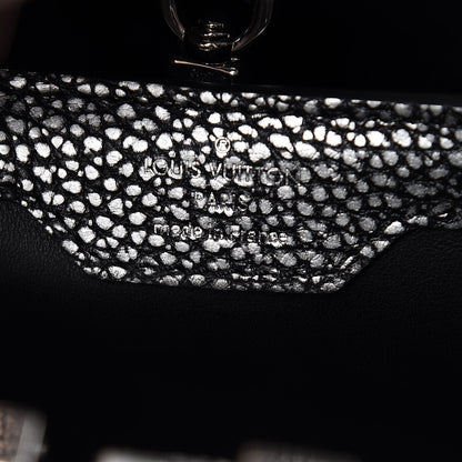 Louis Vuitton Metallic Taurillon Capucines PM Silver Black 7 of 11