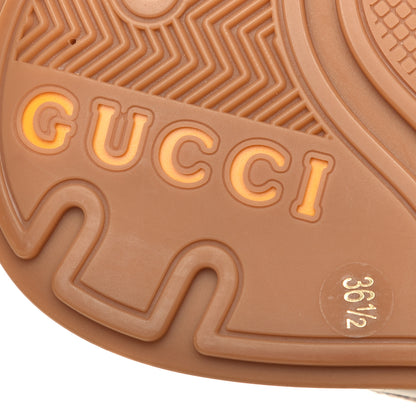Gucci Suede Calfskin Tejus Printed Womens Ultrapace Sneakers 36.5 Pink Silver Oatmeal Yolk 6 of 7