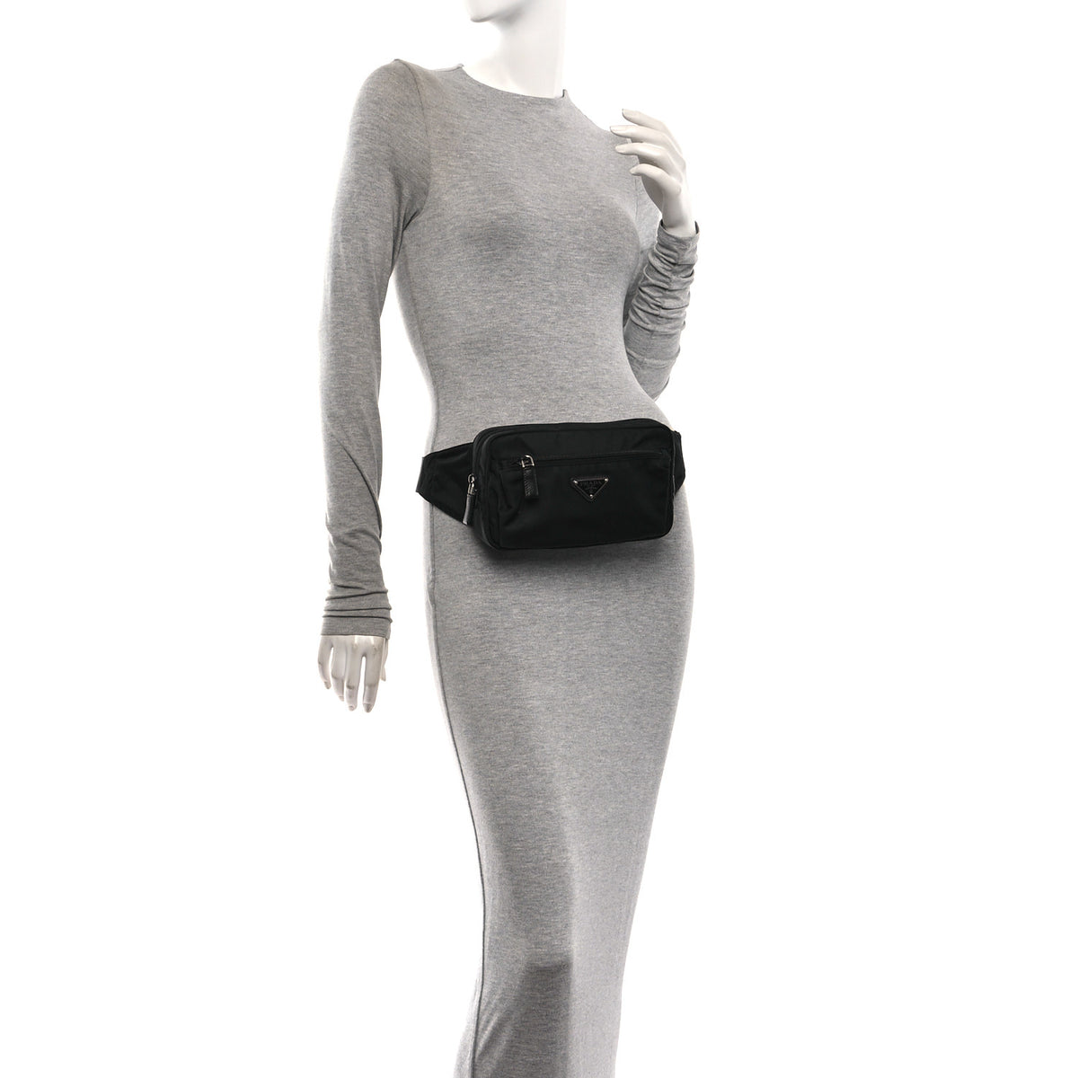 Re-Nylon Saffiano Belt Bag Black