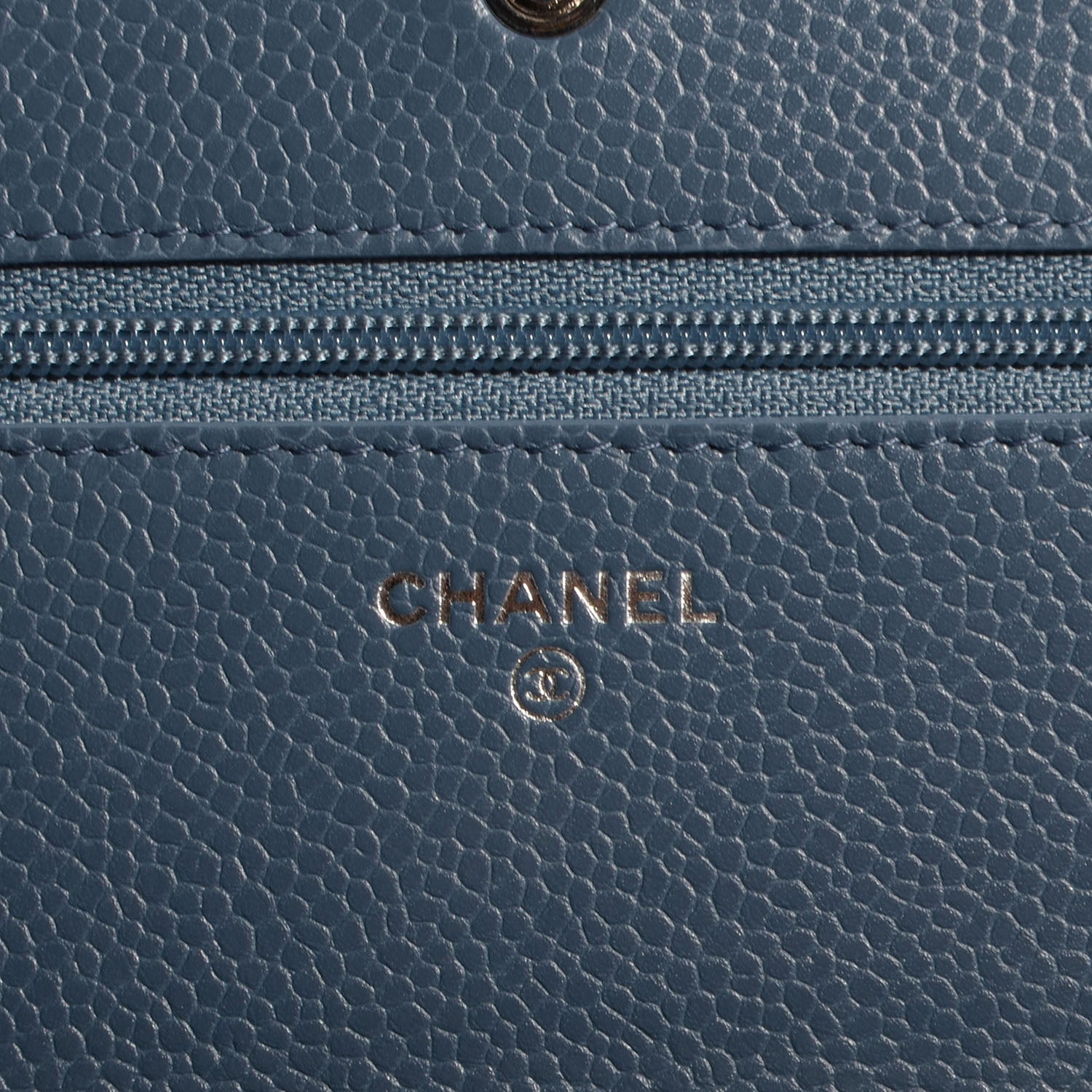 Chanel Caviar Quilted Wallet on Chain WOC Blue 6 of 8