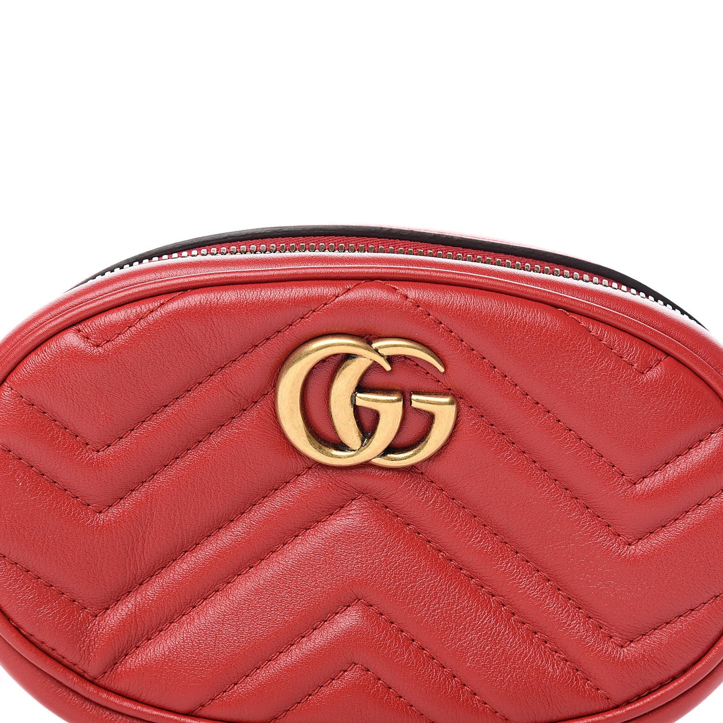 Calfskin Matelasse GG Marmont Belt Bag 85 34 Hibiscus Red