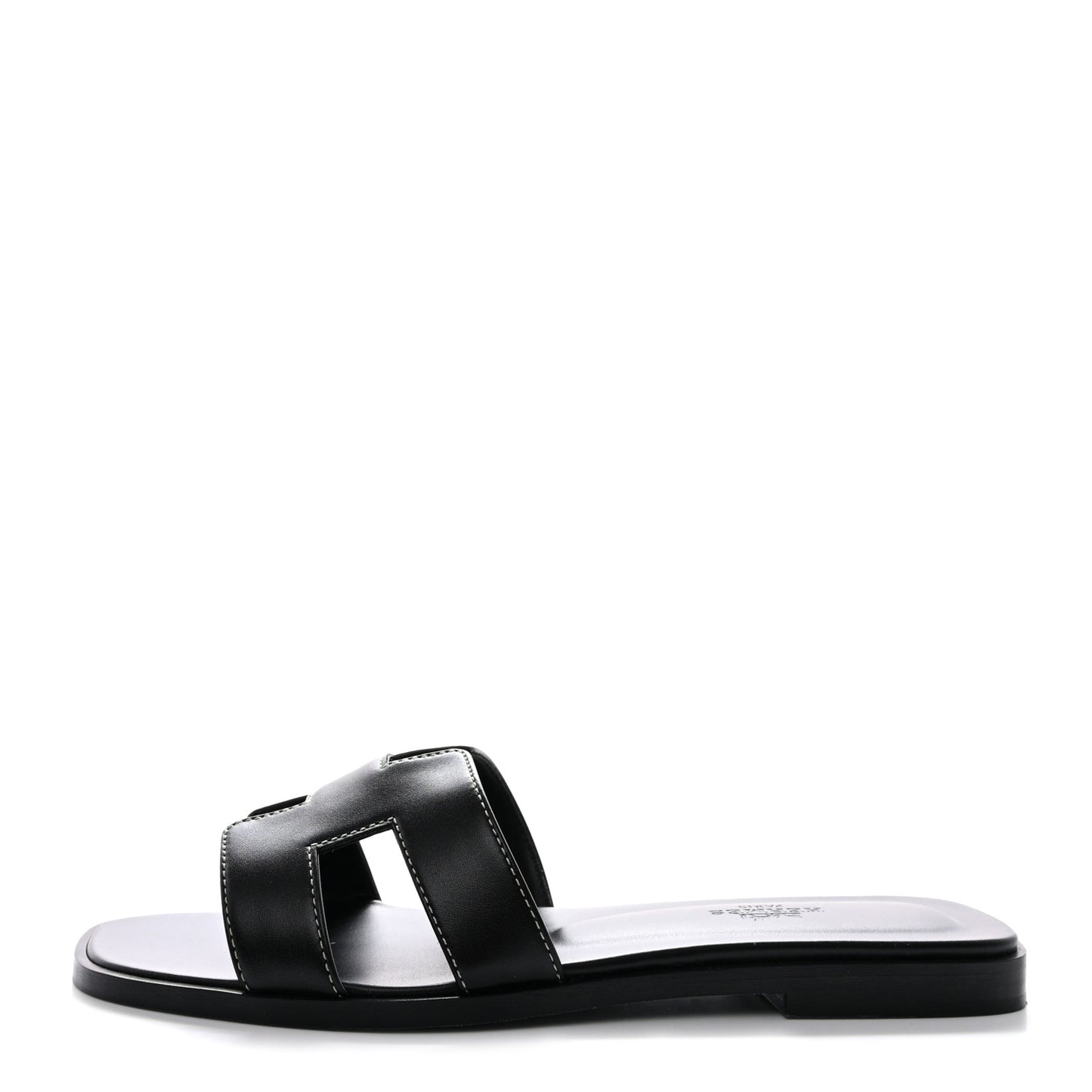Box Calfskin Oran Sandals 37 Black