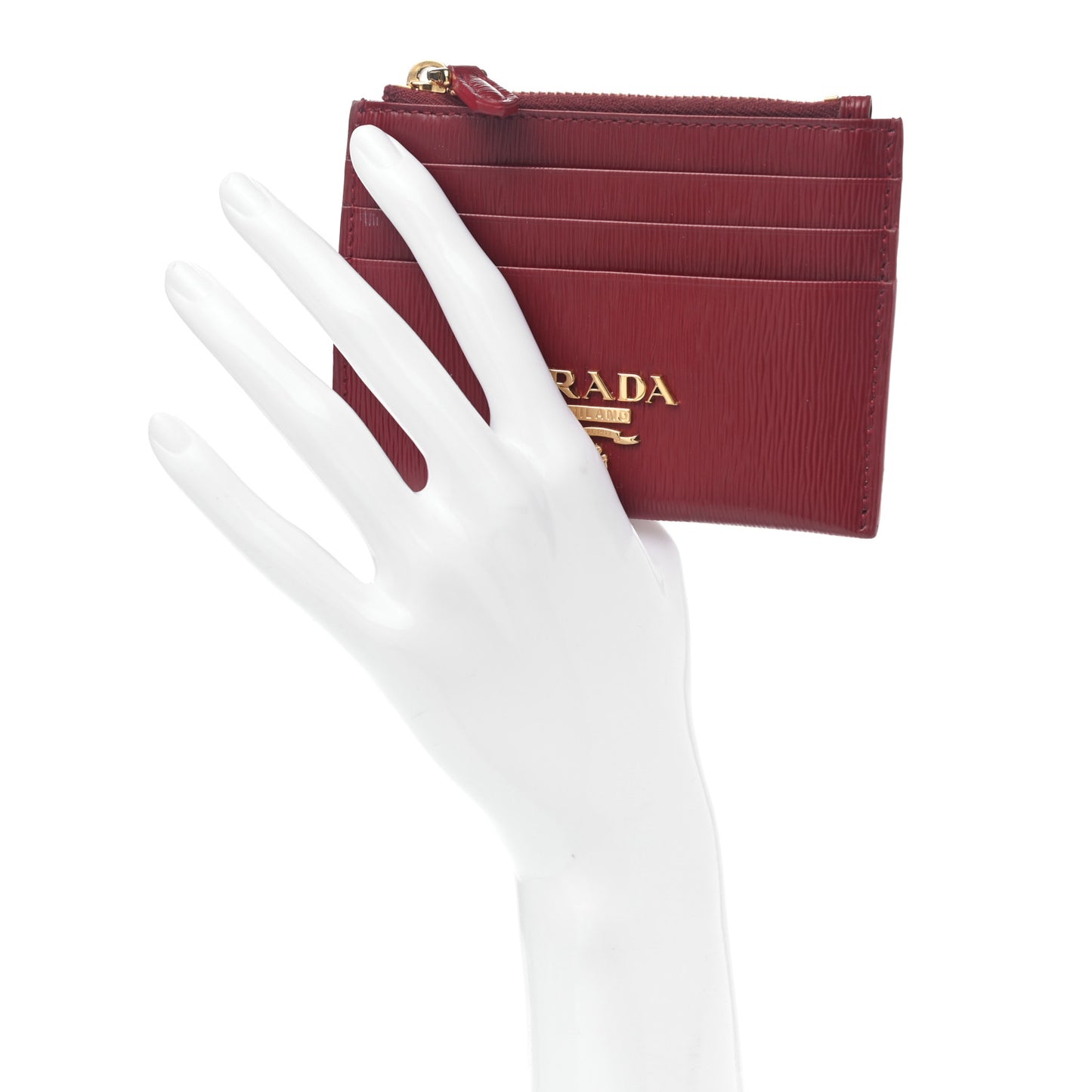 Vitello Move Zip Top Card Holder Wallet Fuoco