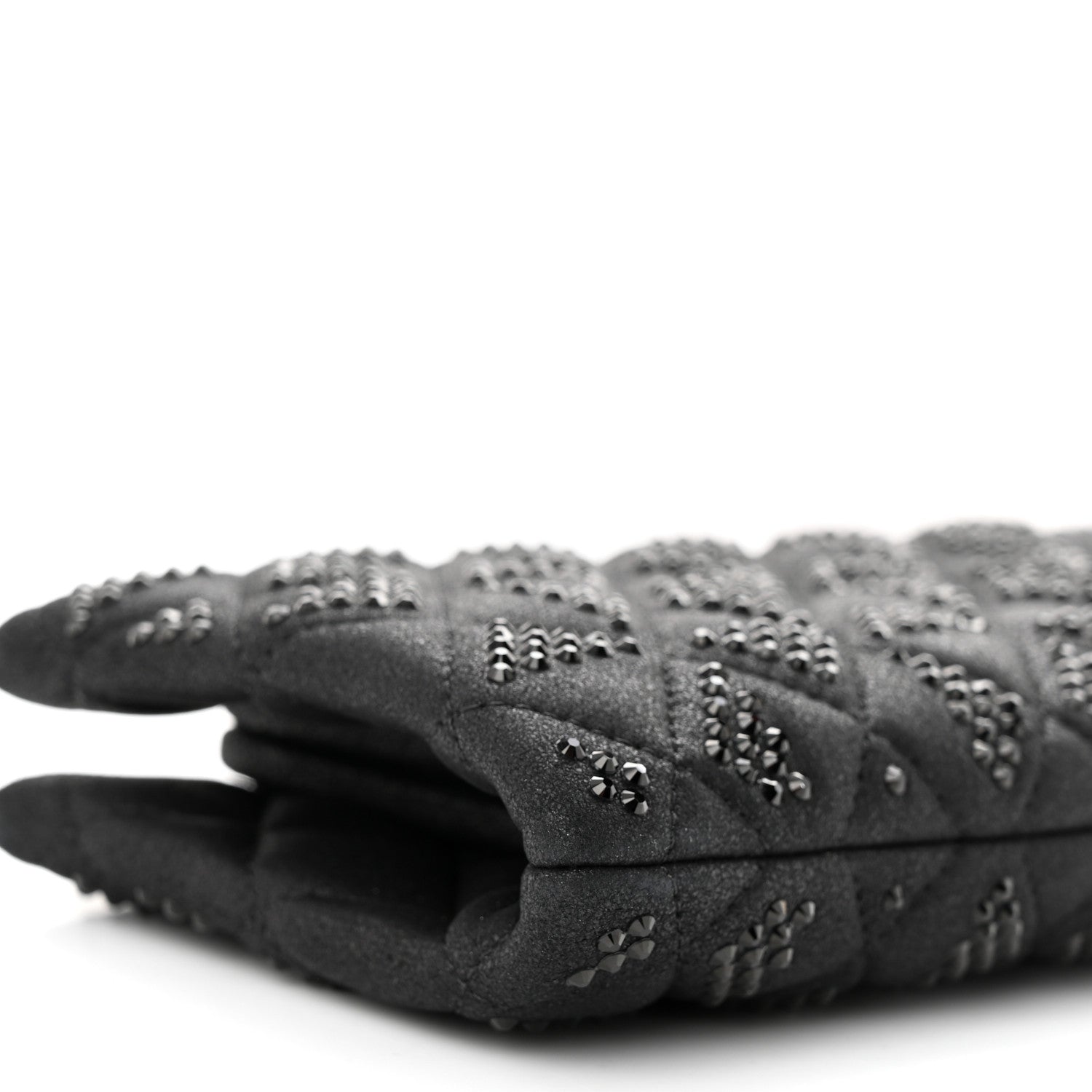 Chanel Iridescent Lambskin Crystal Quilted Clutch Black 9 of 10