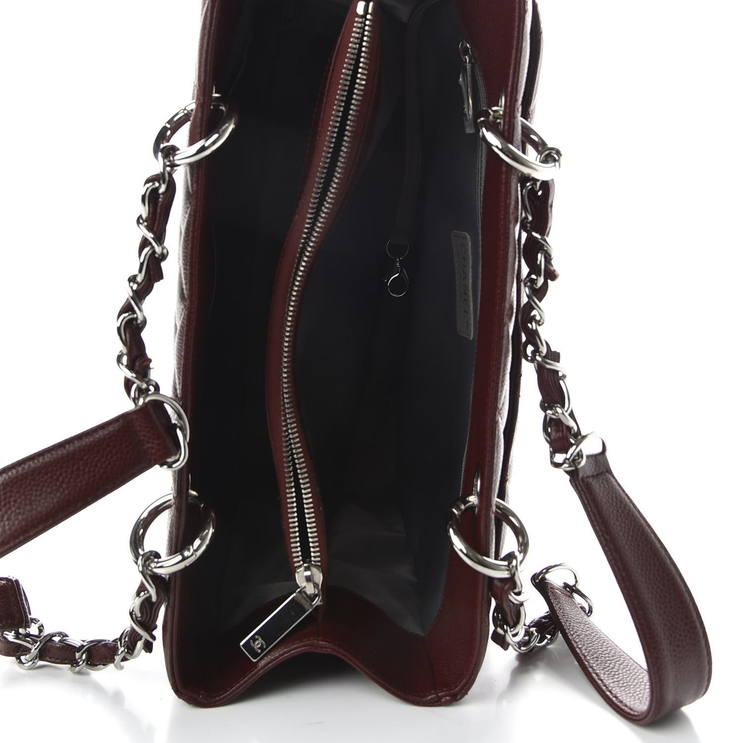Caviar Quilted Grand Shopping Tote GST Dark Burgundy