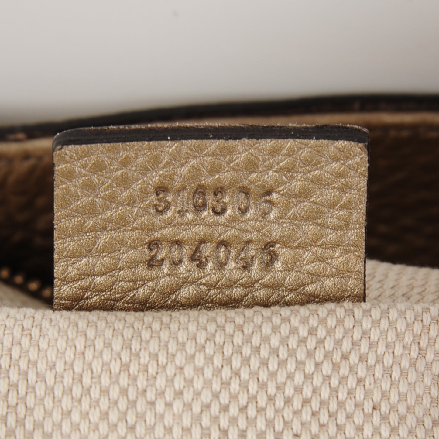 Metallic Pebbled Calfskin Large Soho Chain Shoulder Bag Golden Beige