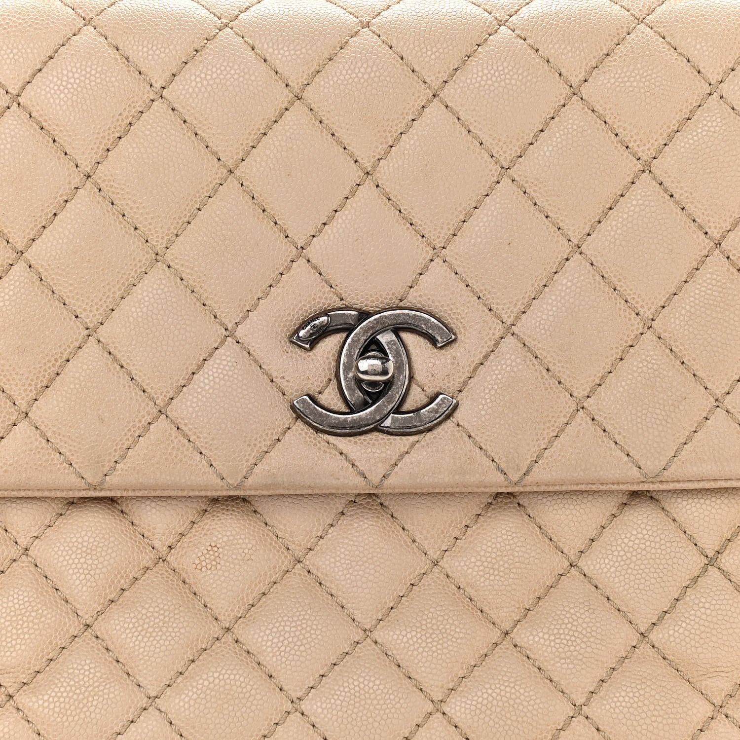 Chanel Caviar Quilted Medium Coco Handle Flap Light Beige 8 of 25