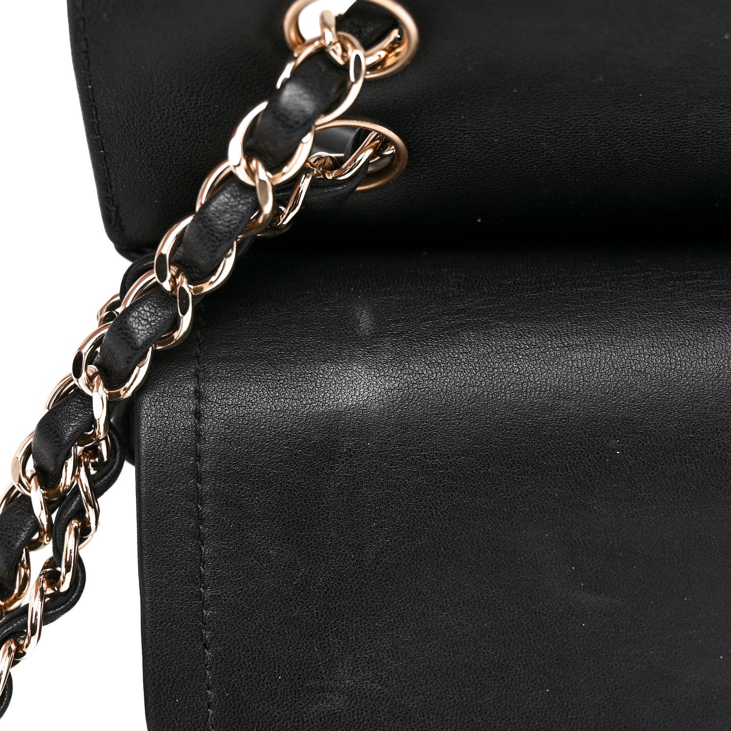Chanel Lambskin Chevron Quilted Medium Double Flap Black 12 of 12