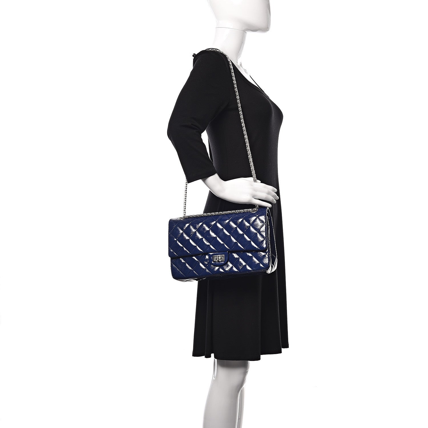 Chanel Patent Quilted 2.55 Reissue 226 Flap Navy 2 of 10