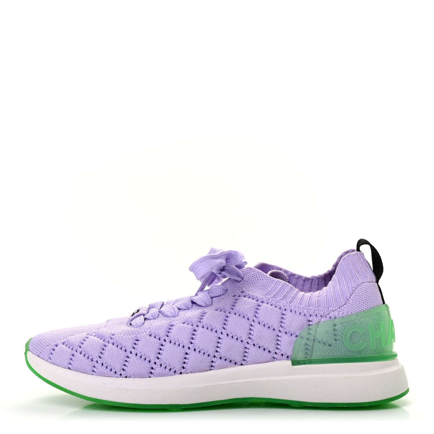 Chanel Mixed Fibers Quilted Womens CC Sneakers 39 Purple 1 of 7