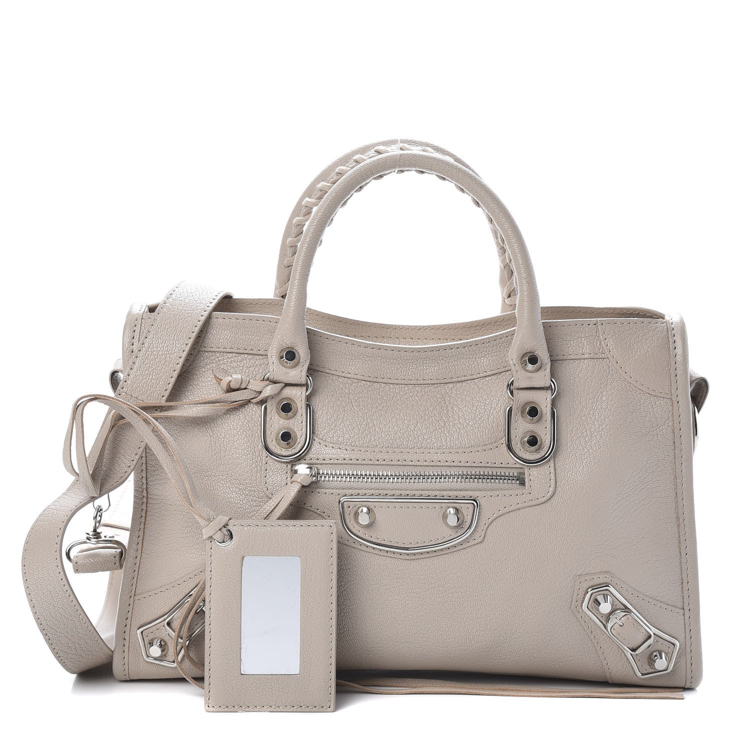 Balenciaga Chevre Silver Metallic Edge S City Beige Praline 1 of 9