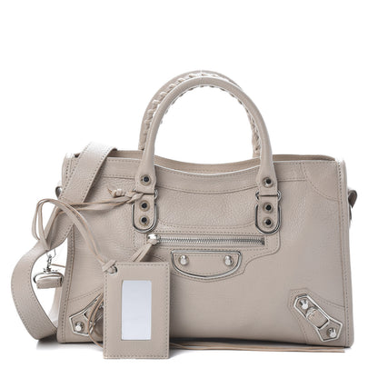 Balenciaga Chevre Silver Metallic Edge S City Beige Praline 1 of 9