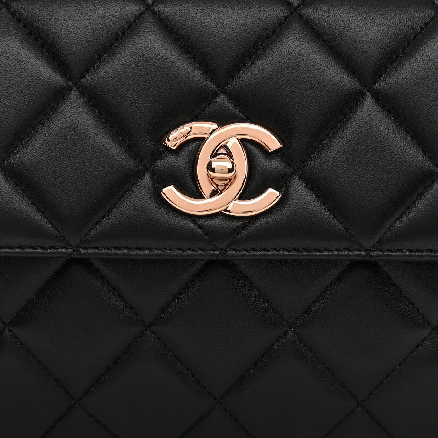 Lambskin Quilted Small Trendy CC Dual Handle Flap Bag Black