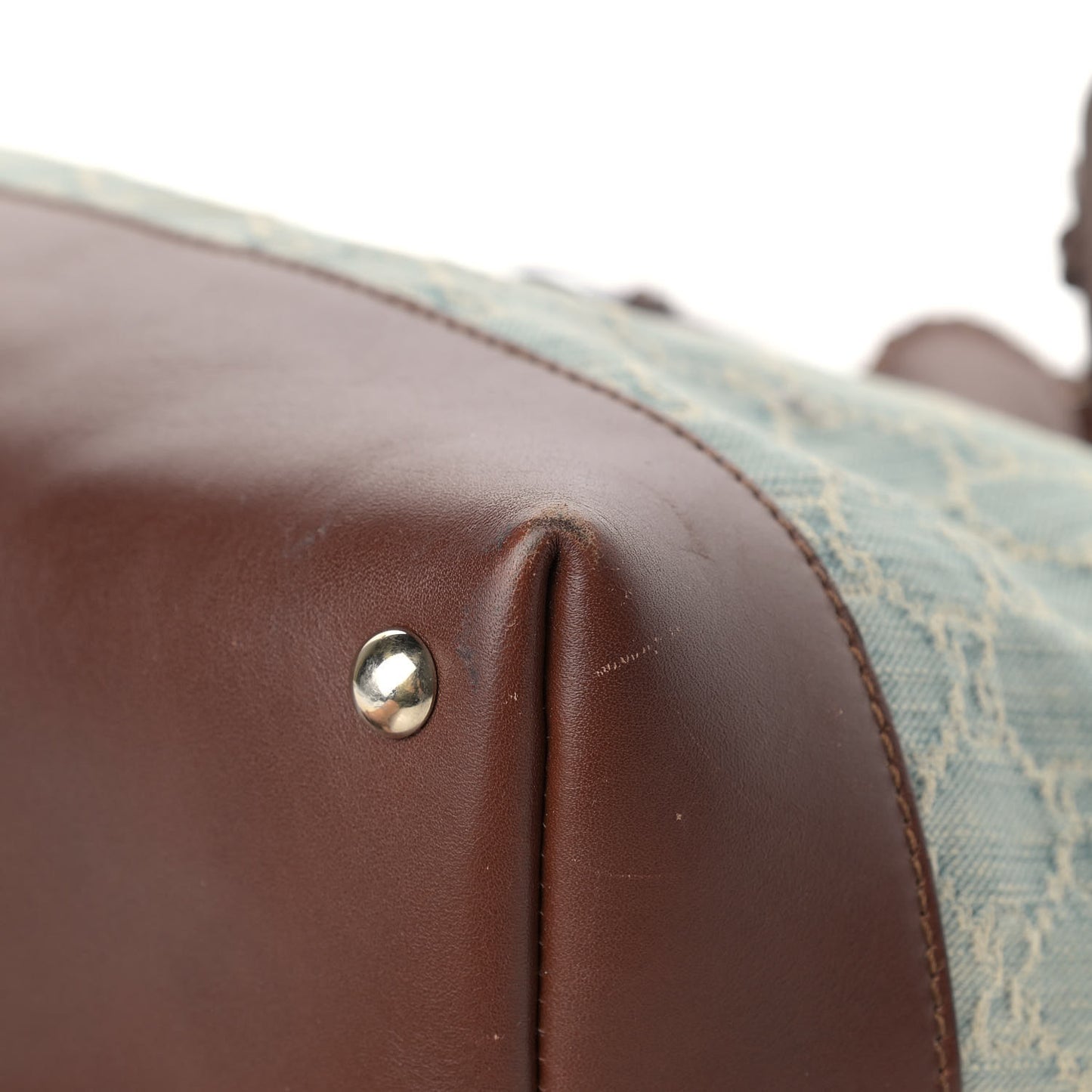 Denim Monogram Valentine Top Handle Bag