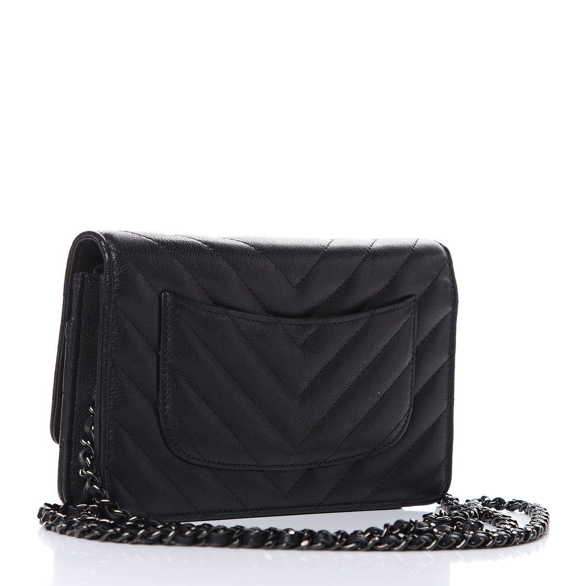 Sheepskin Chevron Reissue Wallet On Chain WOC So Black