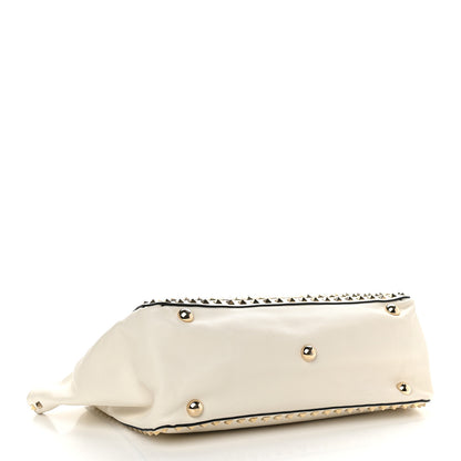 Valentino Garavani Vitello Medium Rockstud All Over Tote White 3 of 10