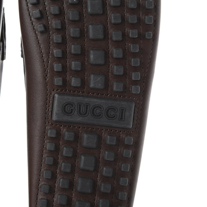 Gucci Soft Clove Calfskin Web Mens Horsebit Driver Loafers 8.5 Cocoa 6 of 8