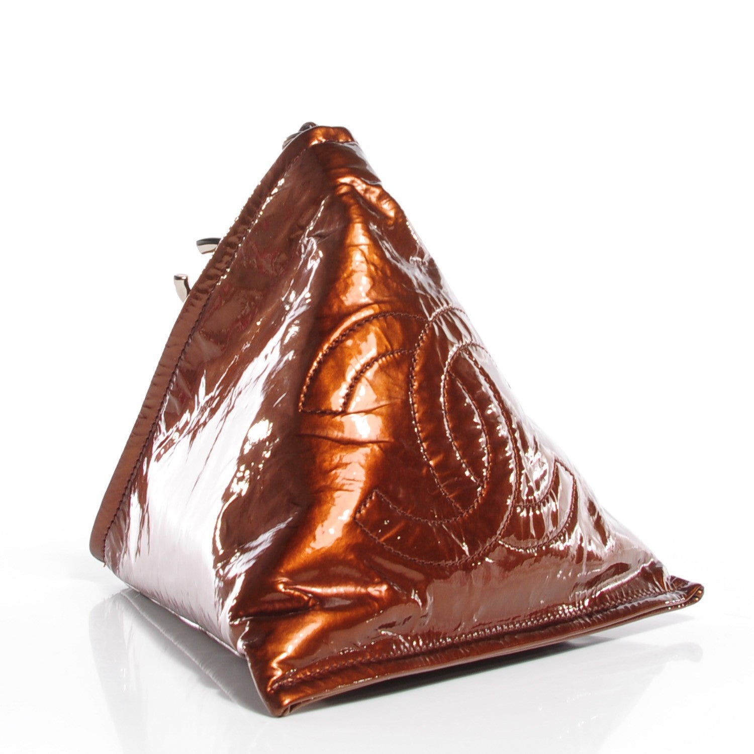 Chanel Patent Small Bon Bon Candy Wristlet Bronze 4 of 7