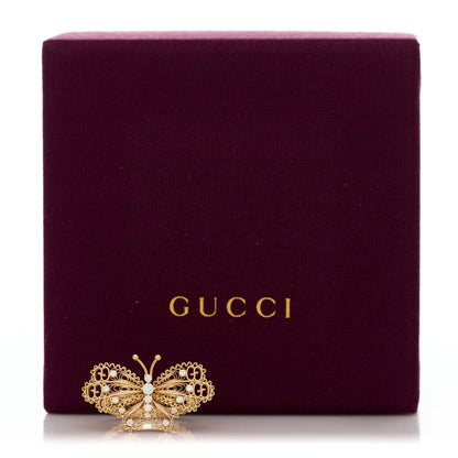 Gucci 18K Yellow Gold Diamond Butterfly Ring 54 7 6 of 6