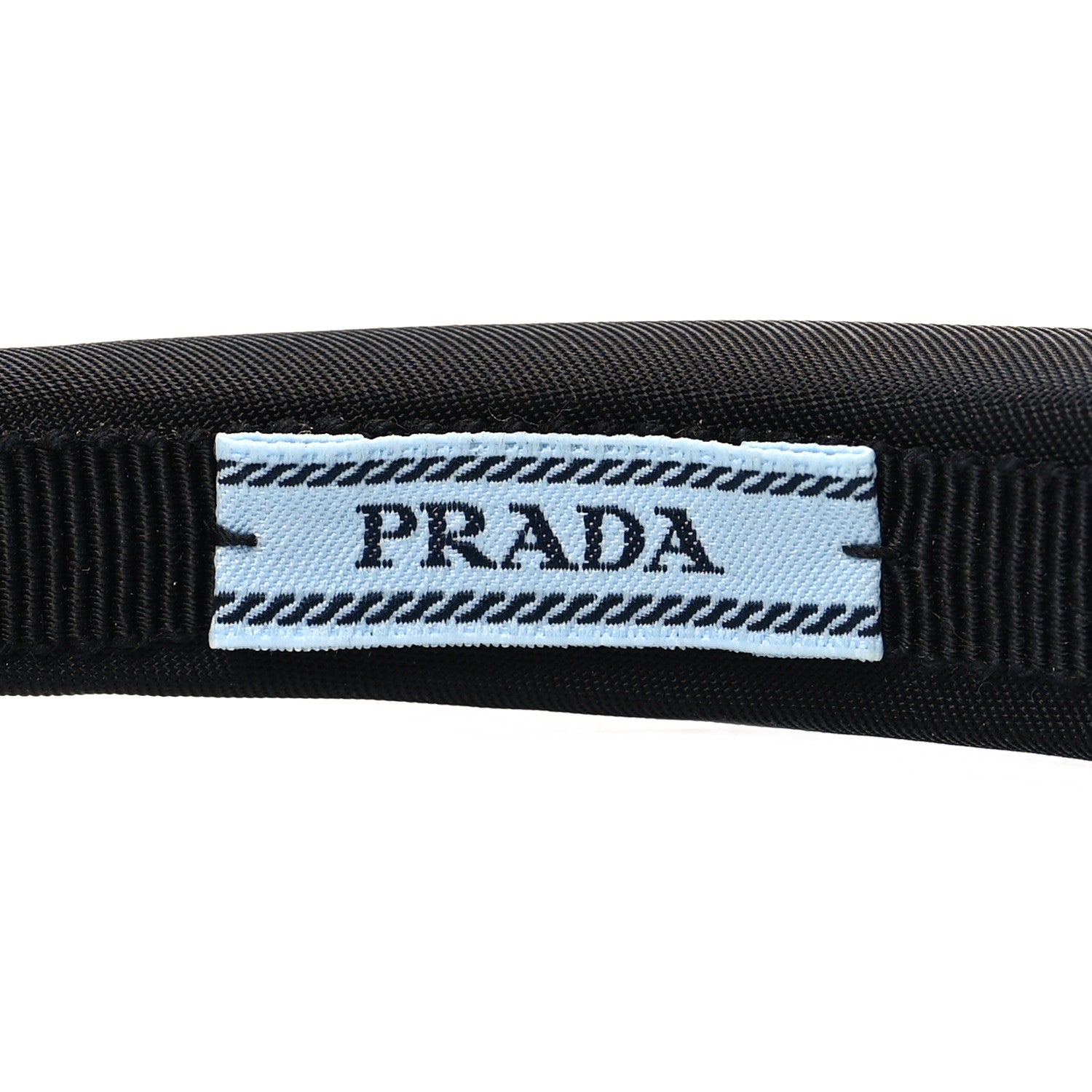 Prada Re-Nylon Metal Triangle Logo Headband Black 4 of 5
