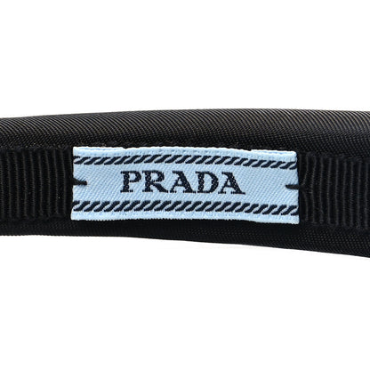 Prada Re-Nylon Metal Triangle Logo Headband Black 4 of 5
