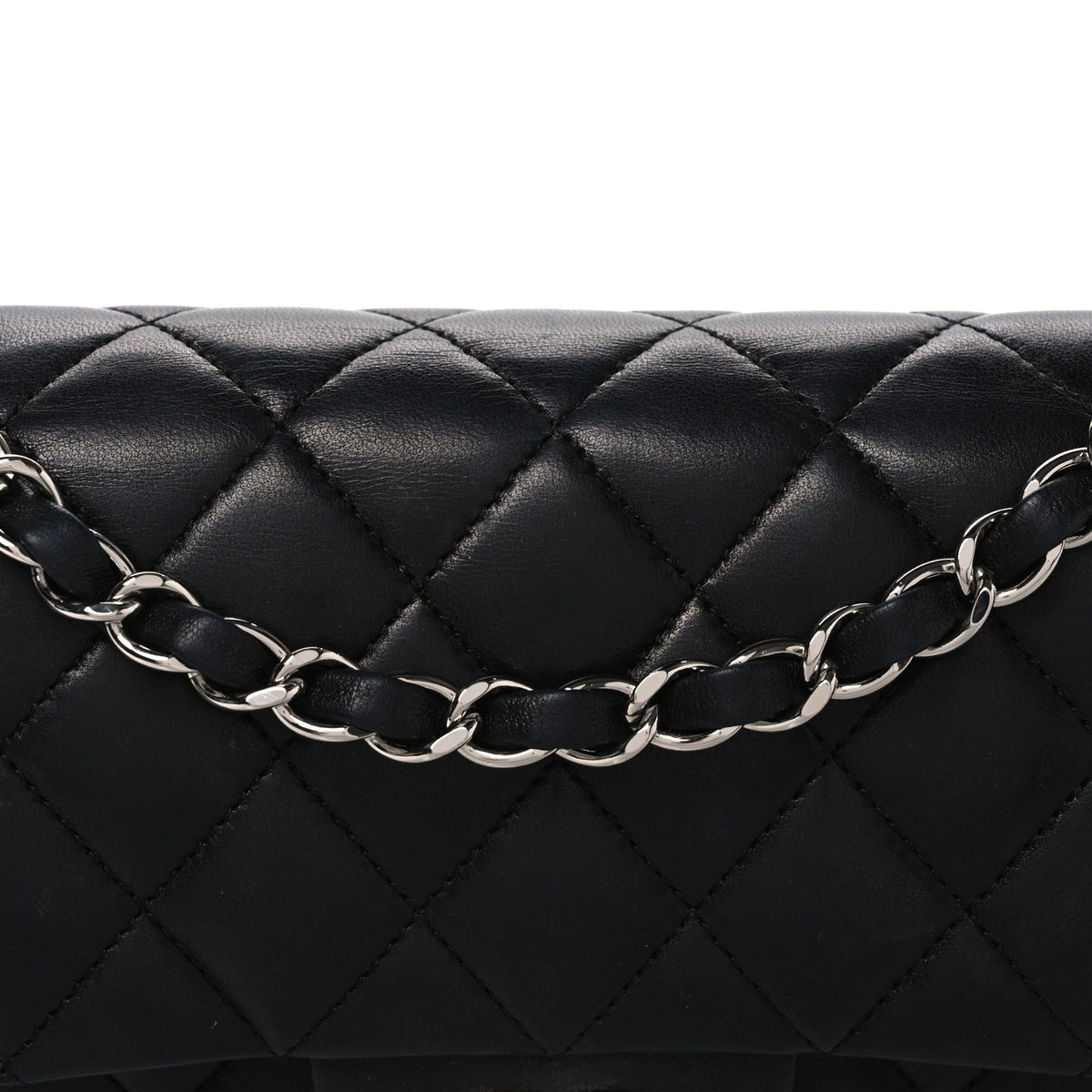 Lambskin Quilted Small Double Flap Black