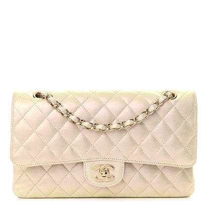 Chanel Iridescent Lambskin Quilted Medium Double Flap Ivory 1 of 12