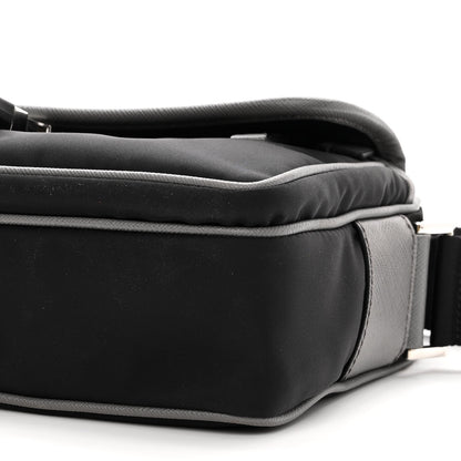 Prada Tessuto Nylon Saffiano Messenger Bag Black Royal Marmo 10 of 10