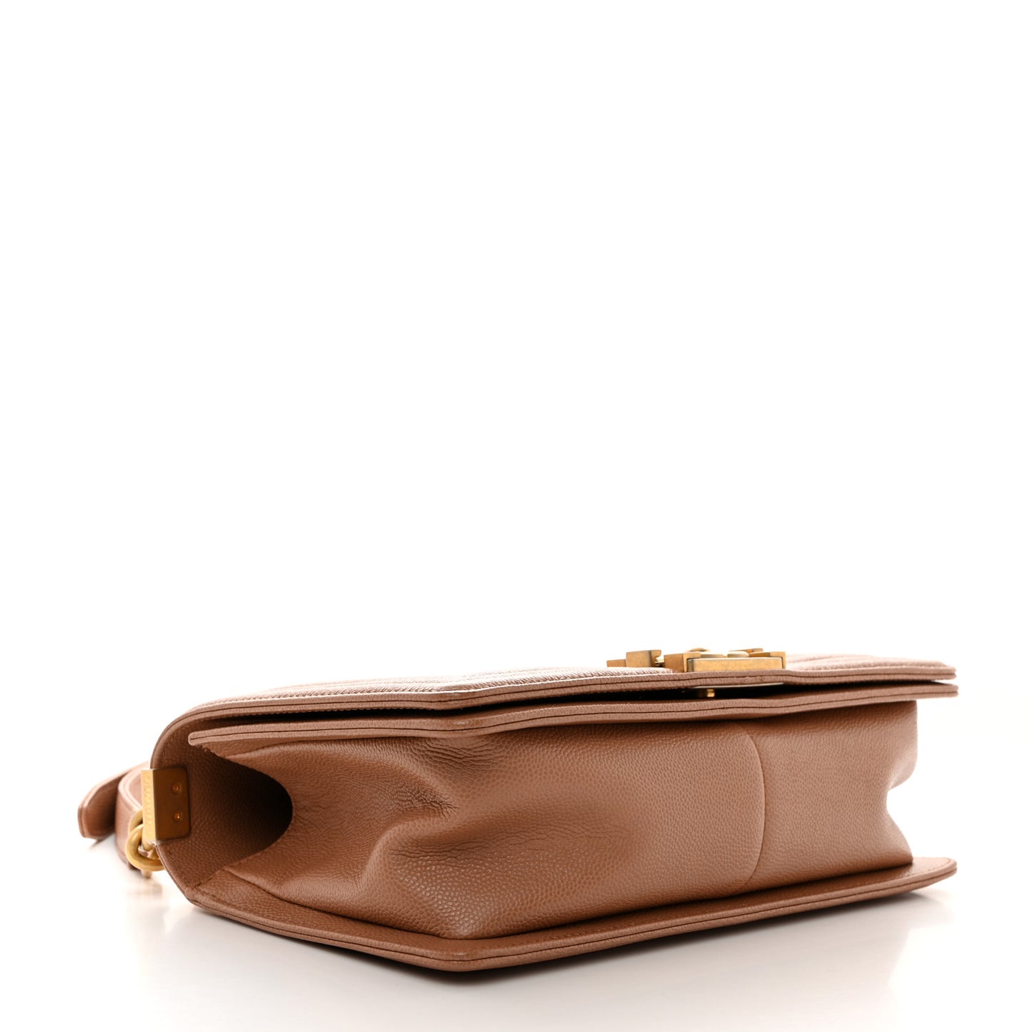 Caviar Chevron Quilted Medium Boy Flap Brown