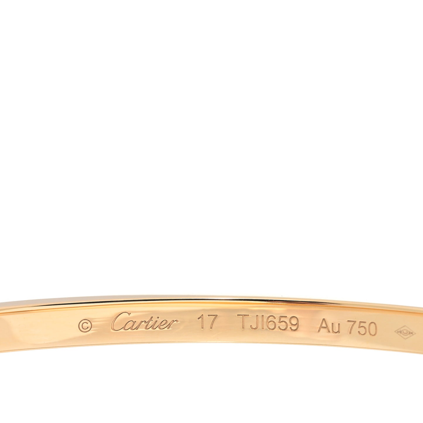 18K Yellow Gold Small LOVE Bracelet 17