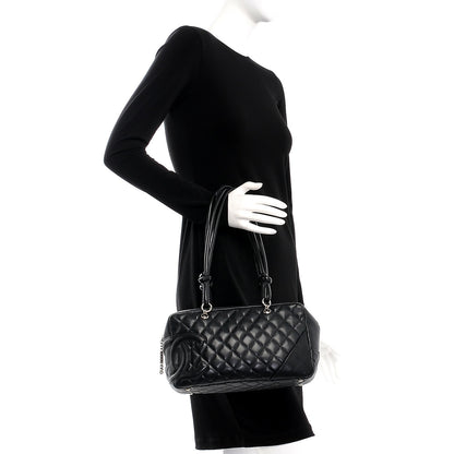 Chanel Calfskin Quilted Large Cambon Bowler Black 2 of 8