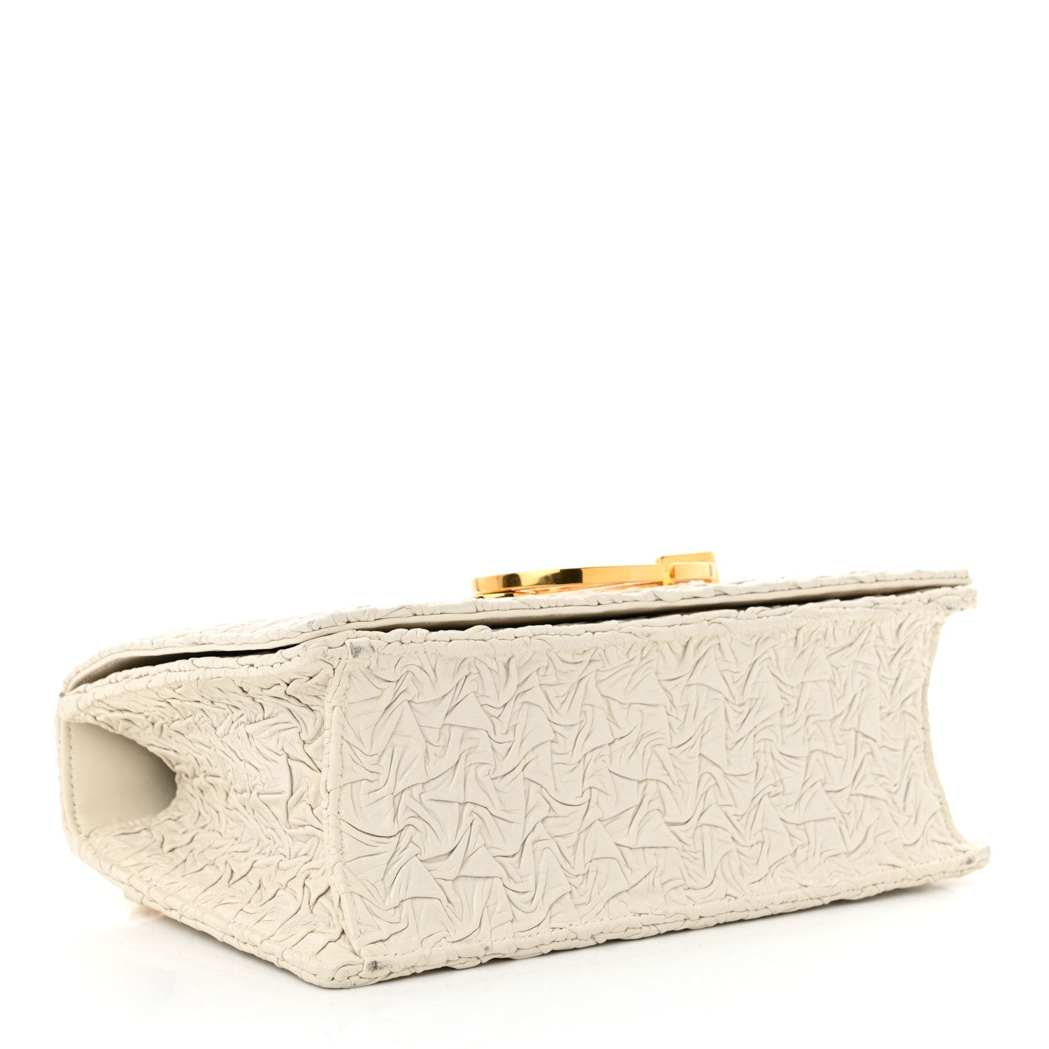 Christian Dior Wavy-Effect Lambskin 30 Montaigne Chain Flap Bag White 4 of 10