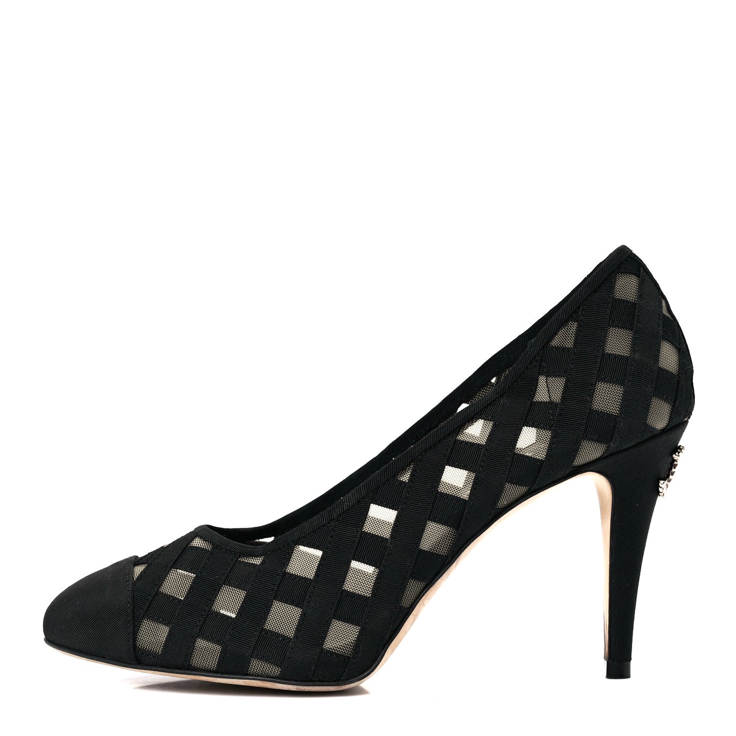 Mesh Grosgrain Cap Toe CC Heels 37 Black