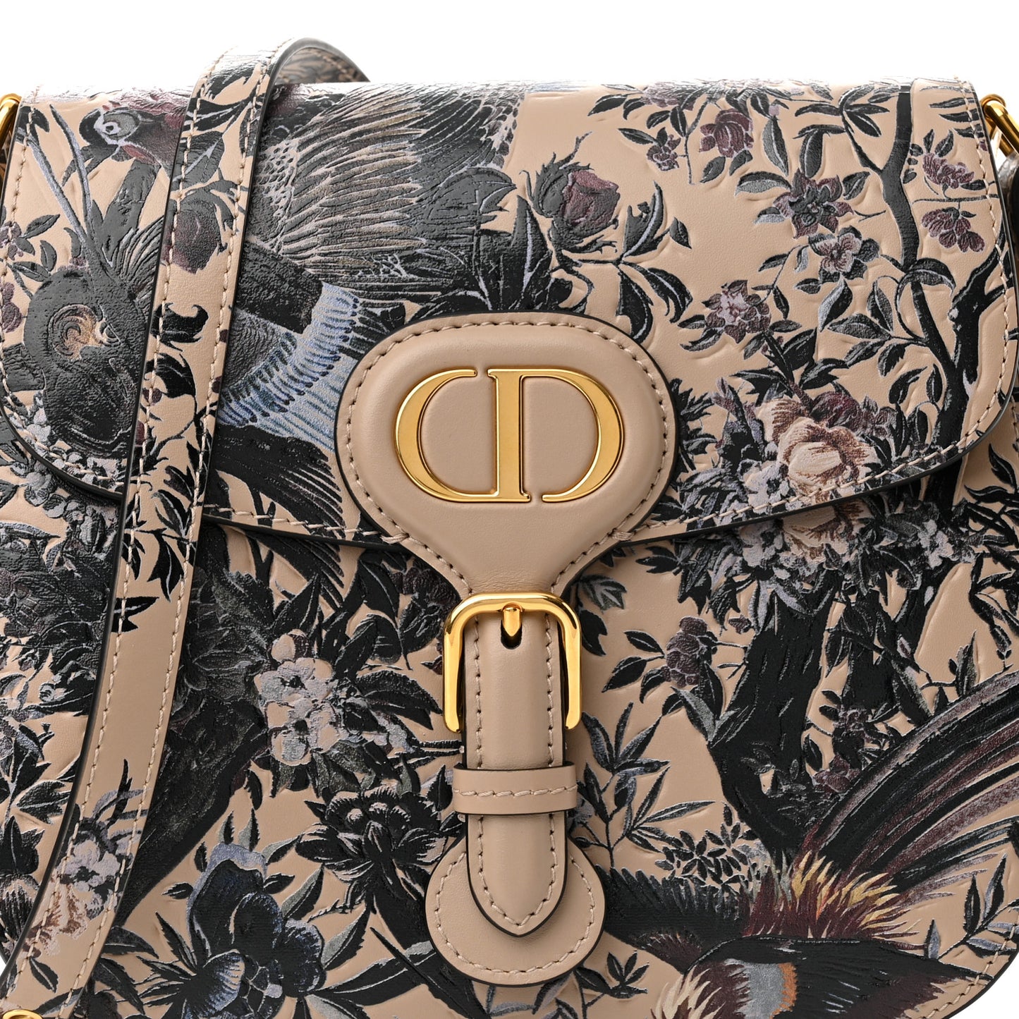 Jardin d’Hiver Calfskin Medium Bobby Frame Flap Beige Multicolor