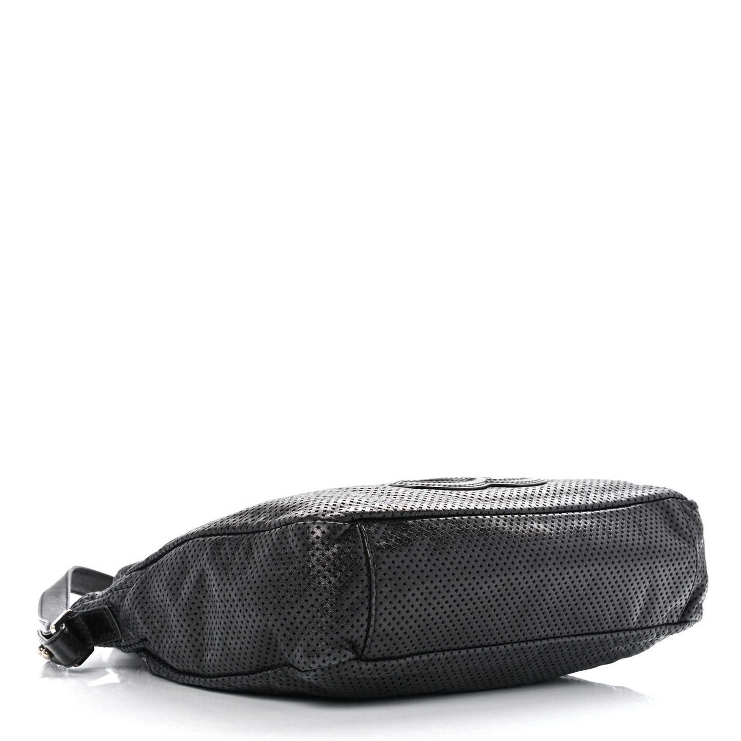 Glazed Calfskin Perforated Medium Rodeo Drive Tote Black