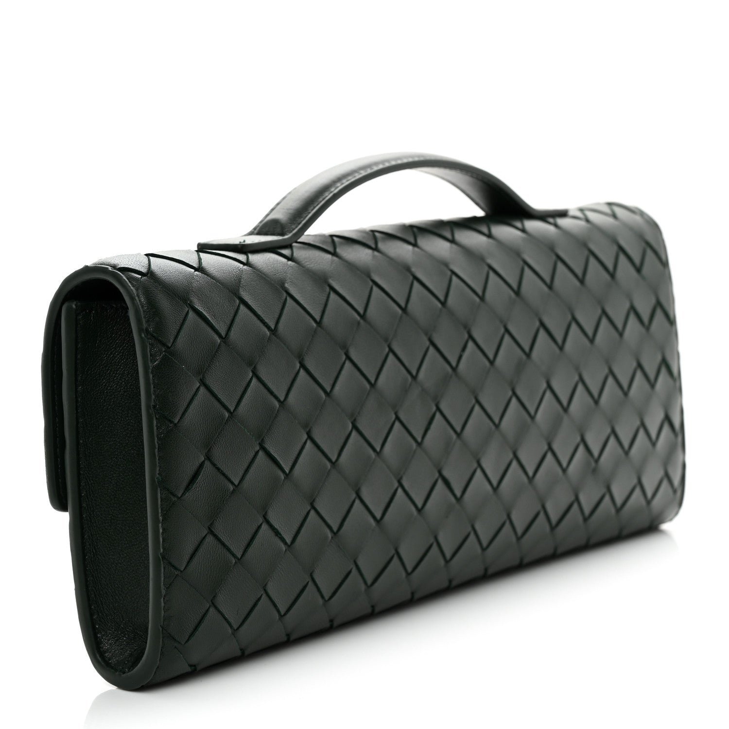 Bottega Veneta Nappa Intrecciato Long Andiamo Top Handle Clutch Emerald Green 3 of 10