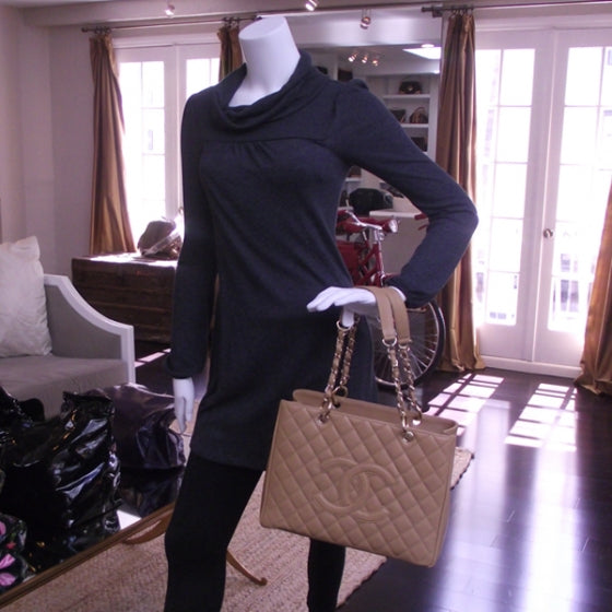 Chanel Caviar CC Shopper Tote Tan 2 of 11