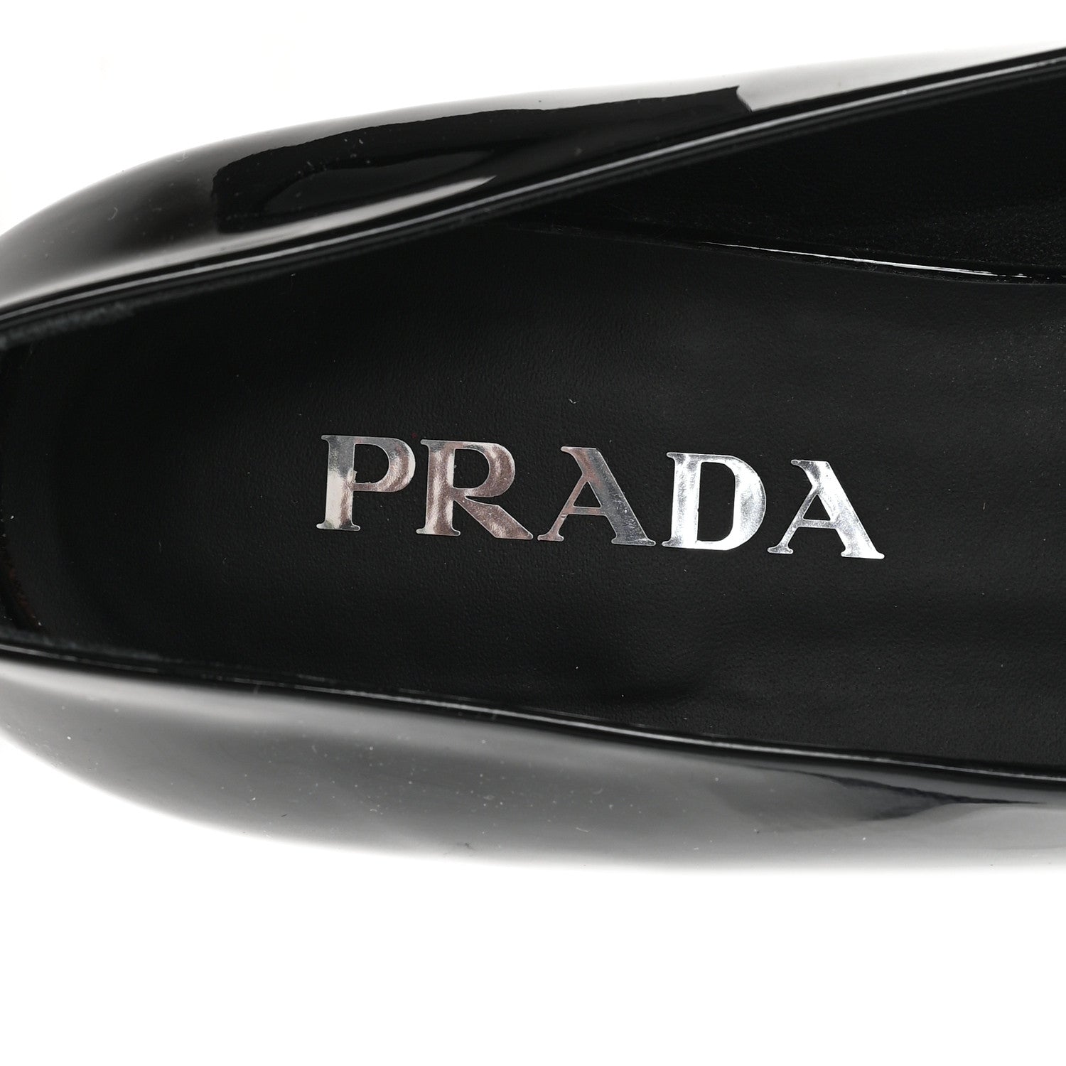 Prada Vernice Triangle Pointed Toe 25mm Loafers 37.5 Black 8 of 9