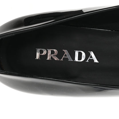 Prada Vernice Triangle Pointed Toe 25mm Loafers 37.5 Black 8 of 9