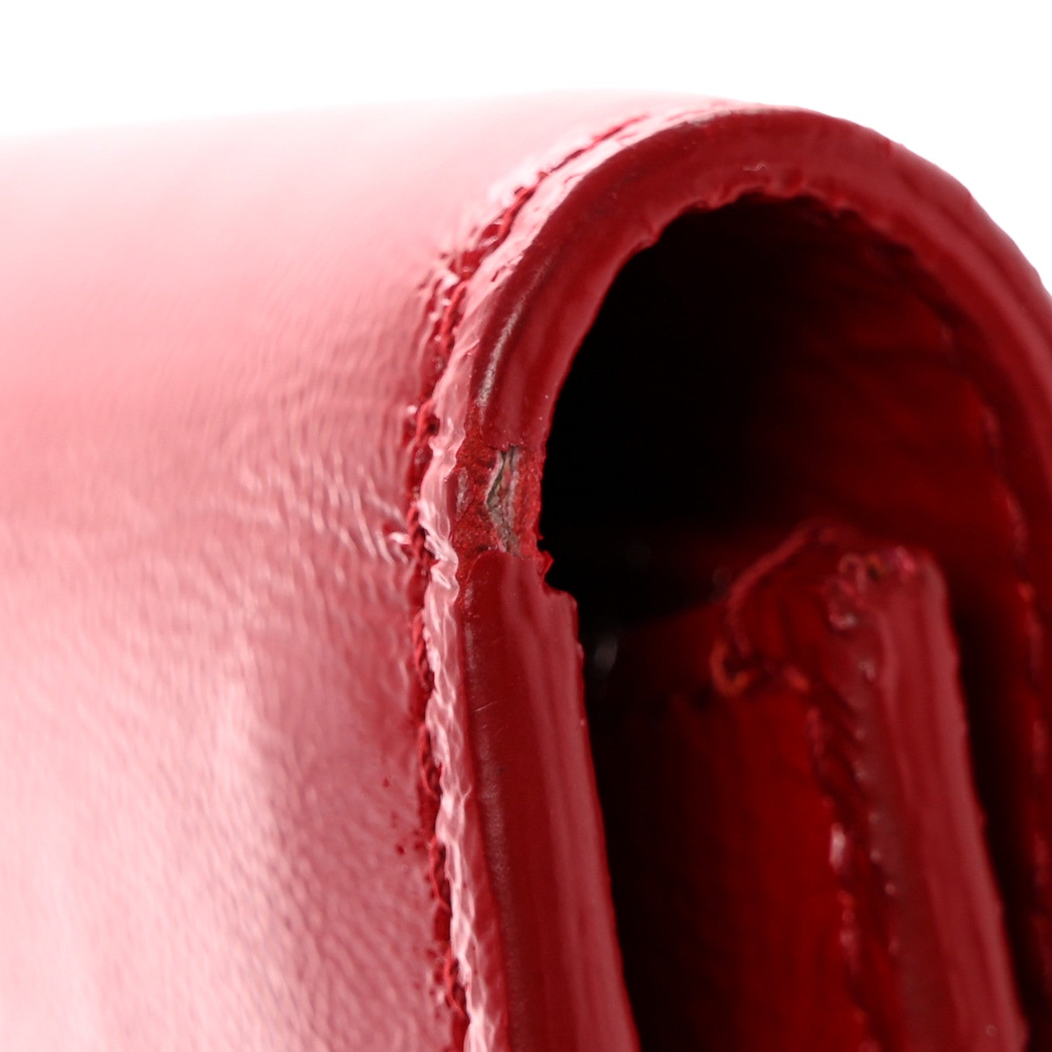 Saint Laurent Textured Patent Monogram Large Belle De Jour Clutch Red 9 of 10
