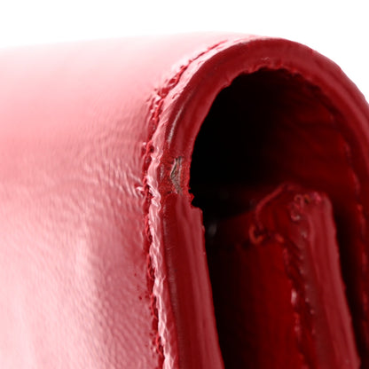 Saint Laurent Textured Patent Monogram Large Belle De Jour Clutch Red 9 of 10