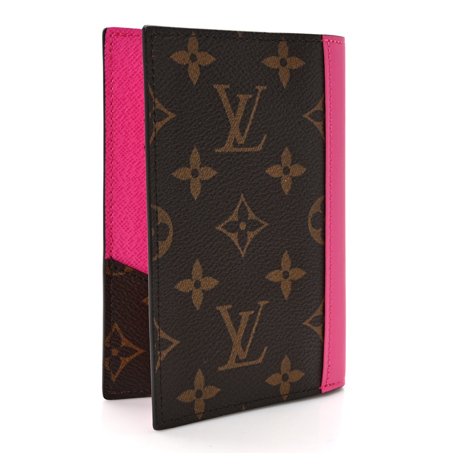 Monogram Macassar Passport Cover Fuchsia