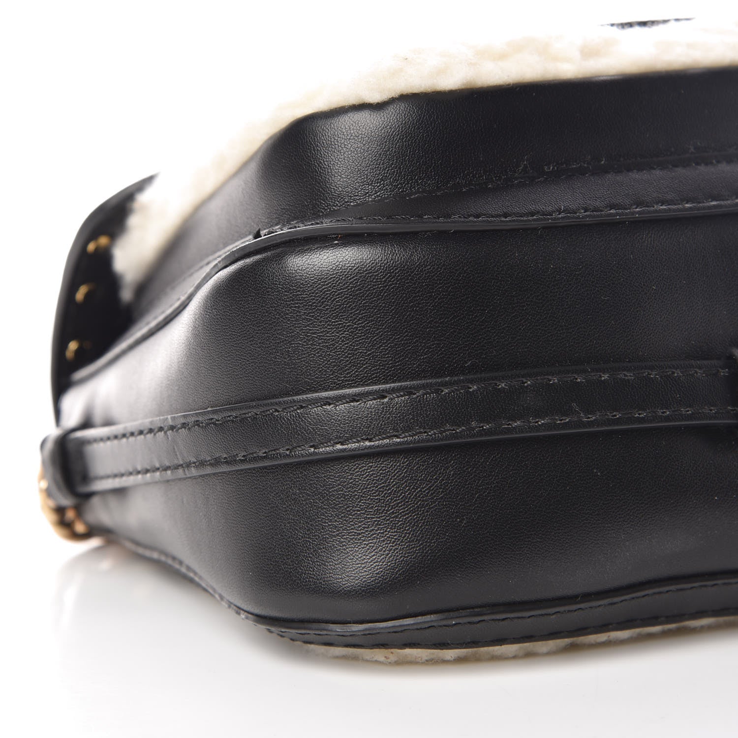 Stella McCartney Eco Alter Nappa Eco Shearling Popper Shoulder Bag Natural 5 of 11